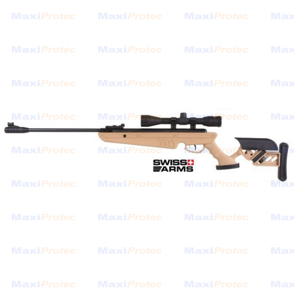PACK CARABINE PLOMB SWISS ARMS TG1 TAN 5.5MM + LUNETTE
