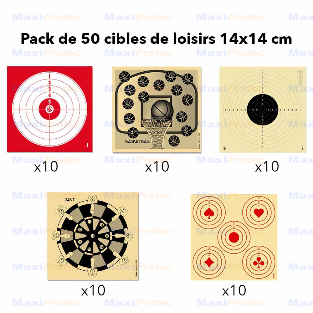 100 cibles carton en couleur 14x14 cm tir au plomb - Cibles papiers  (10645741)
