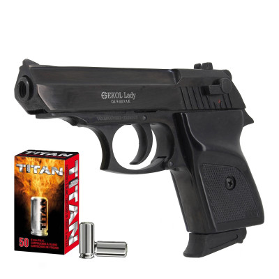 Pistolet d'alarme tirant des balles à blanc compatibles avec cartouches de  gaz lacrymogène ou de poivre