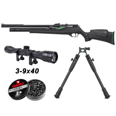 Pack carabine PCP Gamo Coyote Tactical 40j cal. 5.5mm + lunette 4.12X44 + pompe  PCP